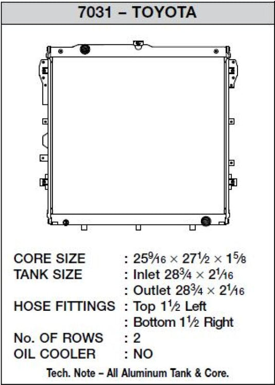 Csf 7031 CSF Radiators - Aluminum
