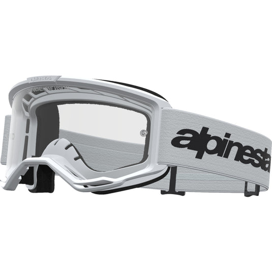 Alpinestars Vision 3 Wordmark Goggles (One Size Fits All, White/Black)