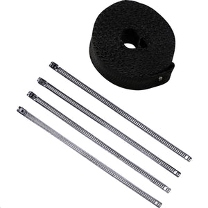 Cycle Performance CPP/9242 Exhaust Pipe Wrap with Tie Wraps - 2in. x 25ft. - Black Metallic