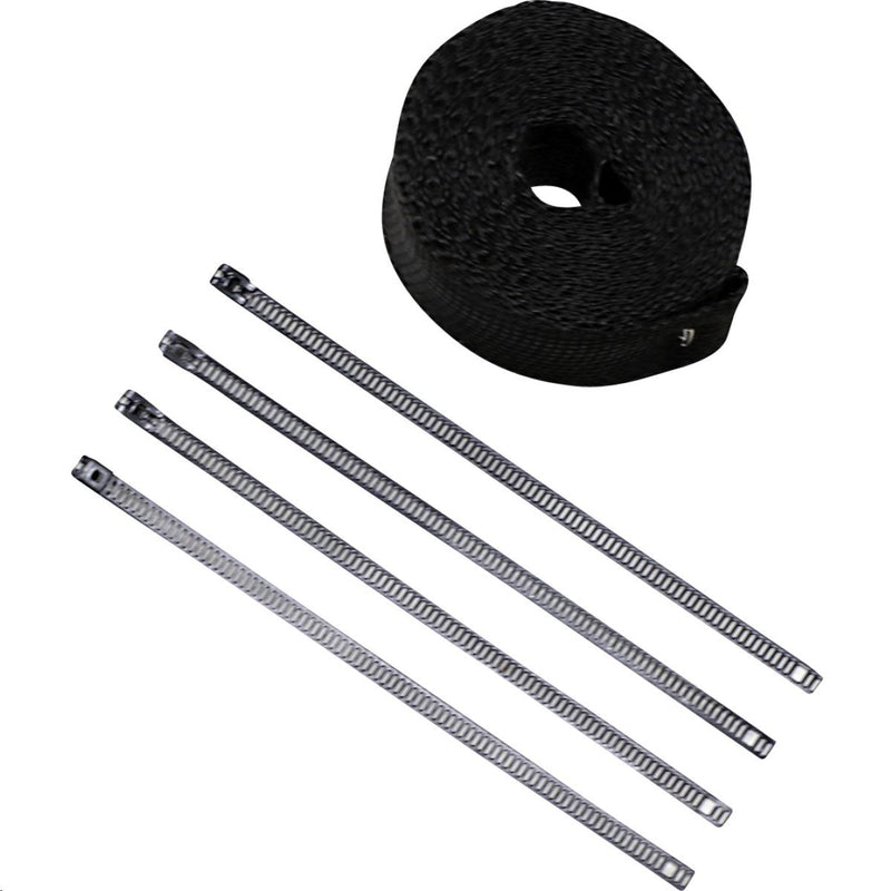 Cycle Performance CPP/9242 Exhaust Pipe Wrap with Tie Wraps - 2in. x 25ft. - Black Metallic