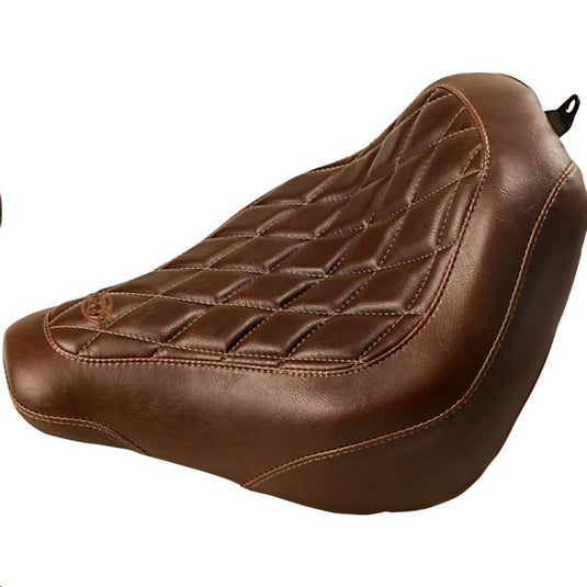 Mustang 83032 Wide Tripper Solo Seat - Diamond Stitch - Brown