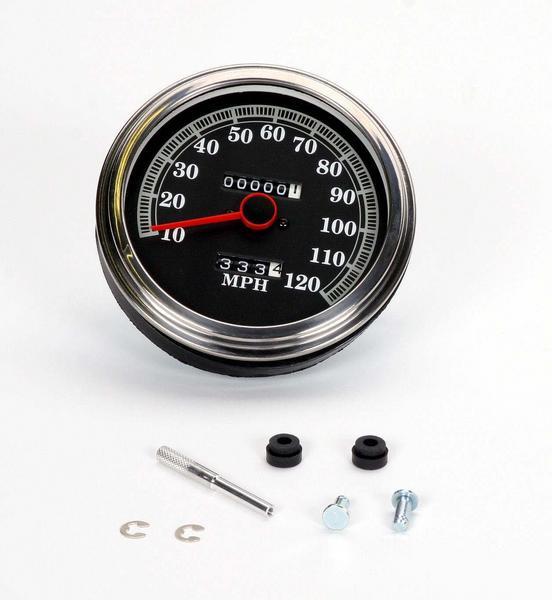 Drag Specialties DS243845 5in. Dash Mount 2:1 Speedometer - 89-95 Face