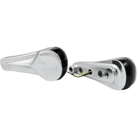 Alloy Art RGFS2-1 LED Front Signal Lights with Clear lens/Amber LEDs - Chrome (finned)