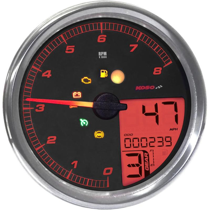 Koso North America BA072100 HD-05 Multi-Function Tachometer/Speedometer
