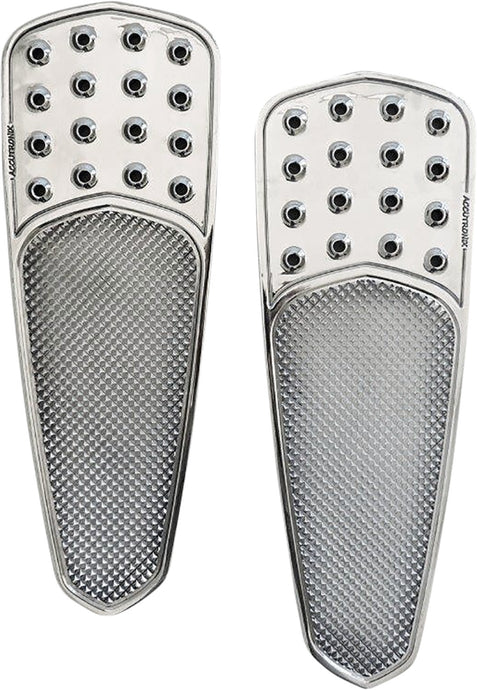 Accutronix FBF01-KDTC Drilled Original Front Floorboards - Teardrop - Chrome Knurled