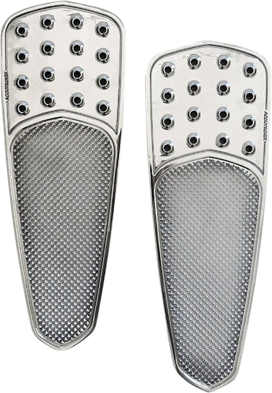 Accutronix FBF01-KDTC Drilled Original Front Floorboards - Teardrop - Chrome Knurled