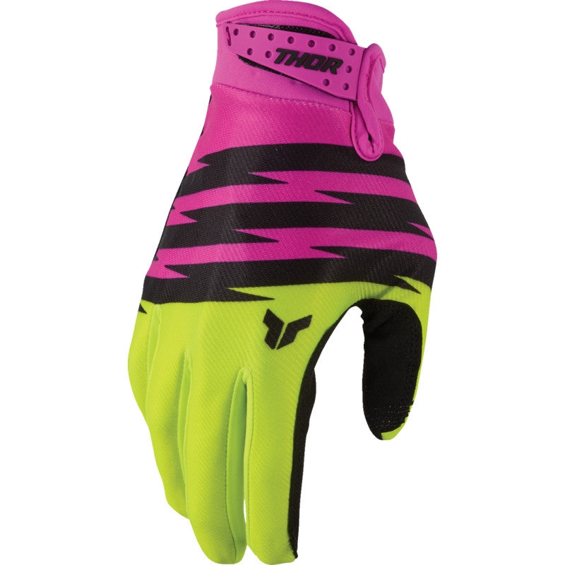 Load image into Gallery viewer, Thor Launchmode Shockie Youth Gloves (XX-Small, Acid/Fuchsia)
