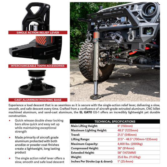 Go Rhino XG-RJ50010B GOR Xventure Gear El Gato Jack