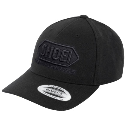 Shoei Logo Curved Bill Hat (One Size Fits All, Black/Black)