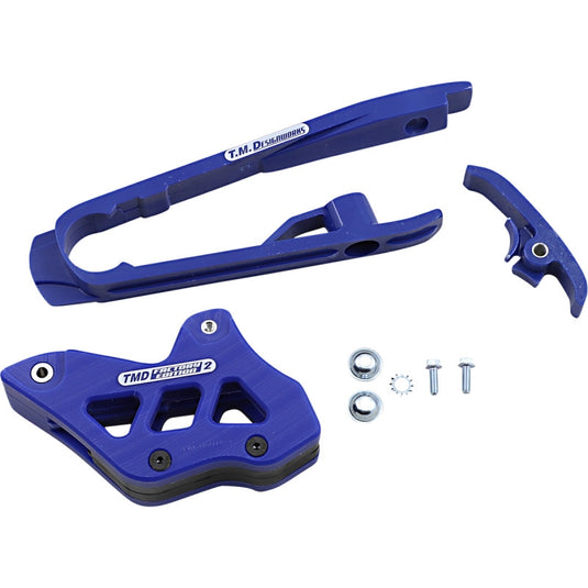 T.M. Designworks DCK-KT4-BUS Dirt Cross Multi-Purpose Chain Slide-N-Guide Kit FE2 Guide - Swiss Blue