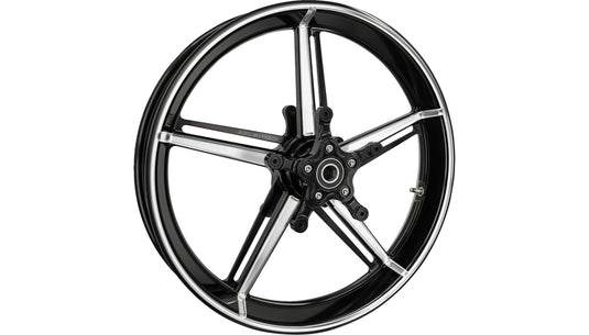 Arlen Ness 91-654 Fat Factory Forged Front Wheel - 21in. x 3.5in. - Black Anodized with Machined Accents