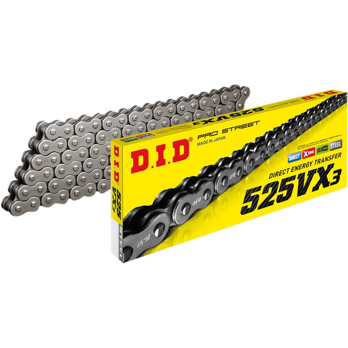 D.I.D 525VX3X120ZB 525VX3 X-Ring Series Chain - 120 Links - Natural