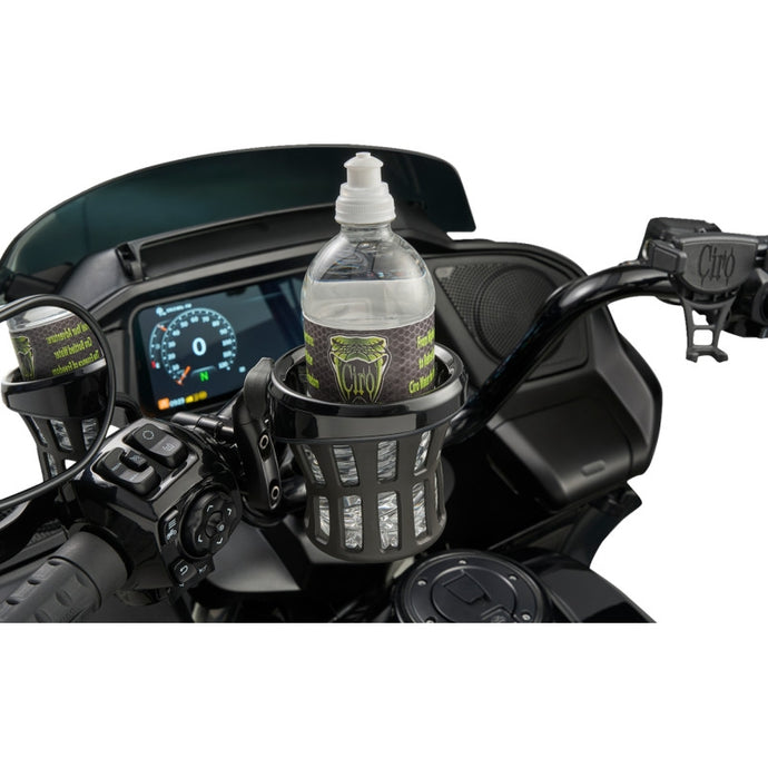 Ciro 55615 Gen 2 Drink Holder - Black 1-1/8in./1-1/4in. Handlebar Mount