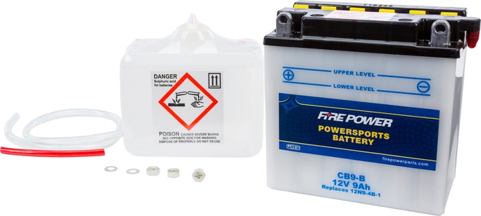 Fire Power CB9-B Conventional 12V Heavy Duty Battery With Acid Pack