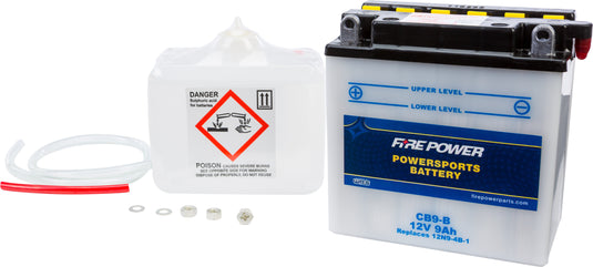 Fire Power CB9-B Conventional 12V Heavy Duty Battery With Acid Pack