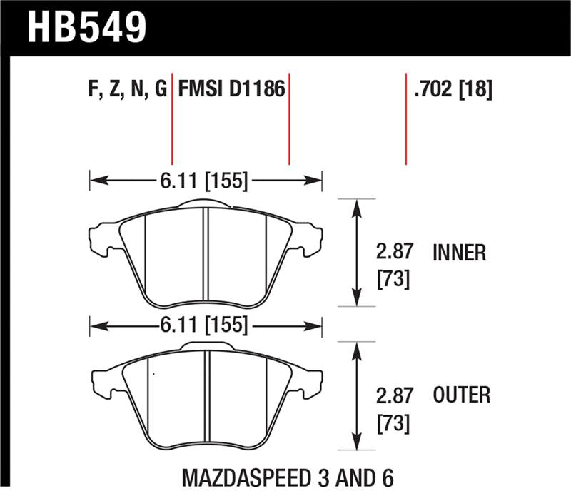 Load image into Gallery viewer, Hawk Performance HB549F.702 HAWK HPS Brake Pad Sets
