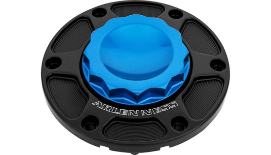 Arlen Ness 701-015 Gas Cap Assemblies - 12 Point - Blue Anodized