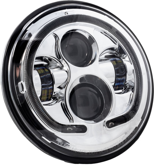Letric Lighting Co. LLC-ILHP-7C 7in. Premium LED Headlight with Full-HALO For Indian - Chrome