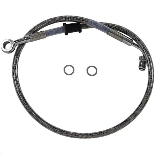 Drag Specialties 1741-5788 Standard Length Upper Front Stainless Steel Brake Line Kit - Clear