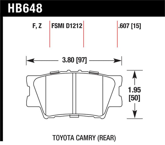 Hawk Performance HB648Z.607 HAWK Ceramic Brake Pad Sets
