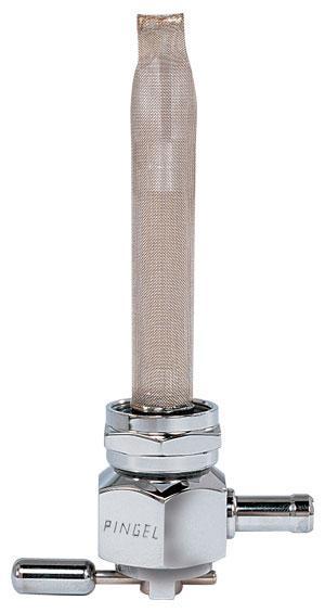 Pingel 6311-CH Designer Power-Flo Petcocks - 90deg. Outlet Facing Inward - Hex Design - Chrome