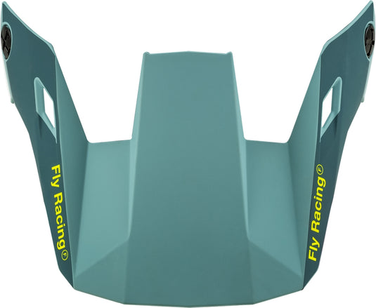 Fly Racing Visor for Fly Rayce 2024 Youth Helmet - Matte Blue Stone/Hi-Vis - YS - YL