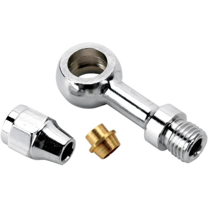 Drag Specialties 1742-0104 Universal Chrome Straight Banjo Fitting - 3/8in./10mm