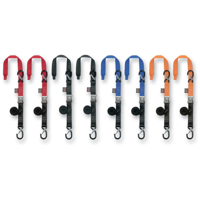 Powertye 29629-S 1 1/2in. Cam-Buckle with Safety Latch Hooks and Soft-Tye - Black/Orange
