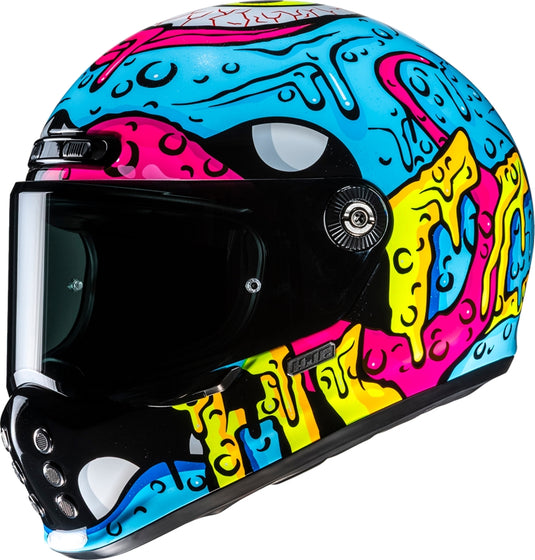 Hjc V10 Squeeze Helmet (Large, Blue/Pink (MC-28))