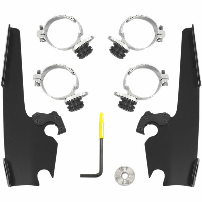 Memphis Shades MEB2016 Trigger-Lock Mount Kit for Batwing Fairing and Fats/Slim Windshields - Black