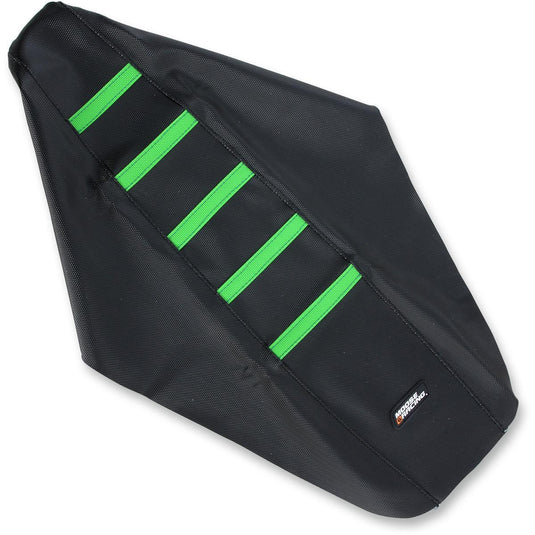 Moose Racing KXF25017 Ribbed Seat Cover - Black/Green Ribbed