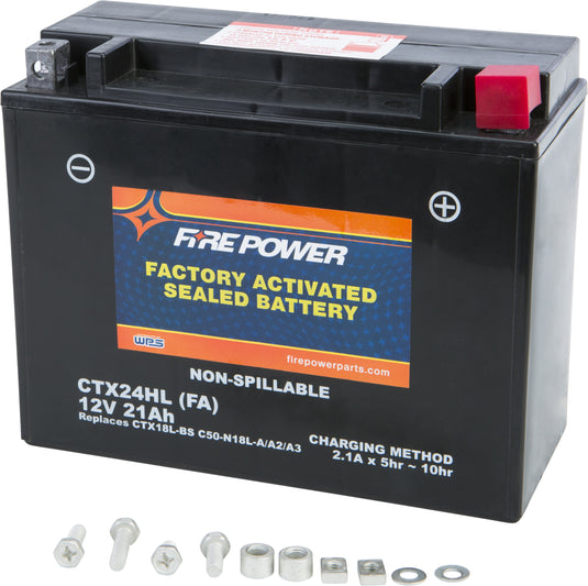 Fire Power CTX24HL-BS(FA) Factory Activated Maintenance Free Sealed Battery