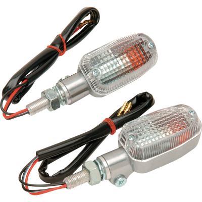K&S Technologies 25-8304 Polished Aluminum Marker Lights - Oblong with Clear Lens - Single Filament