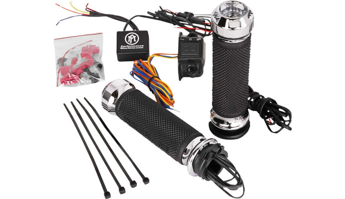 Performance Machine 0063-2092-CH Heated Apex Grip - Chrome