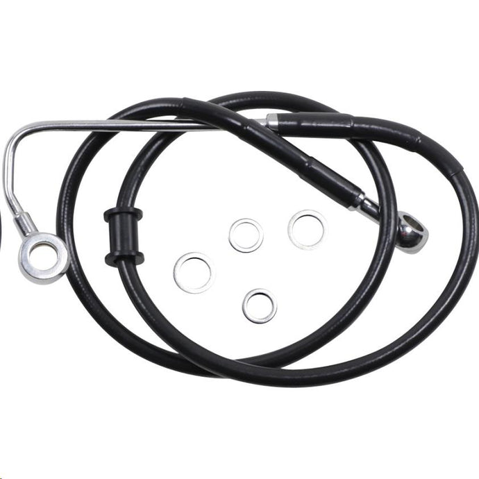 Drag Specialties 1741-5782 Standard Length Front Stainless Steel Brake Line Kit - Black Vinyl