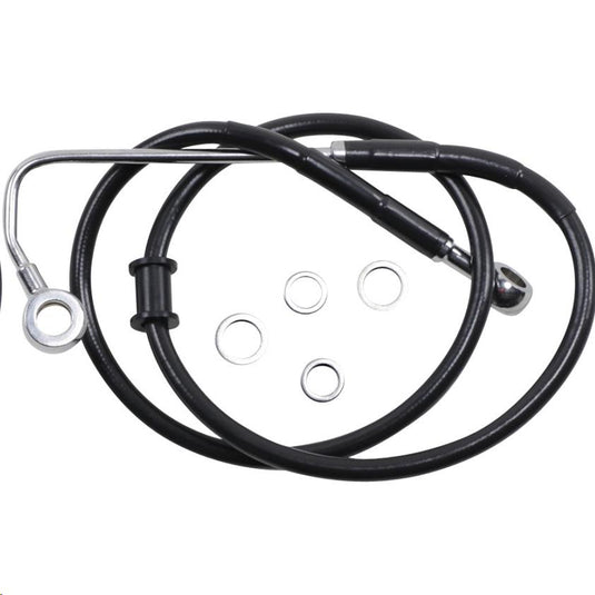 Drag Specialties 1741-5759 Standard Length Front Stainless Steel Brake Line Kit - Black Vinyl