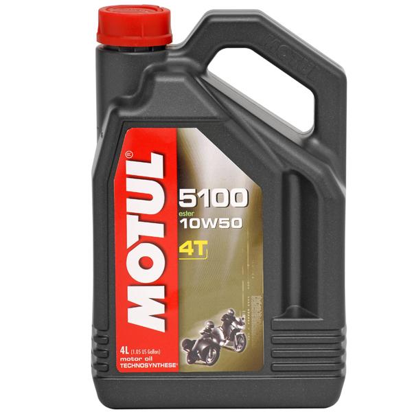 Motul 104076 5100 4T Synthetic Ester Blend Motor Oil - 10W50 - 4L.