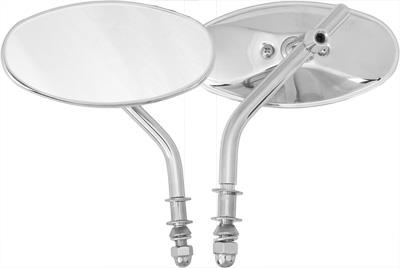 Harddrive 153081 Oval Mirrors with Short Stem - Chrome