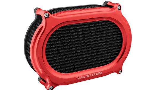 Arlen Ness 600-173 Stage II Oval Air Cleaners - Red Anodized