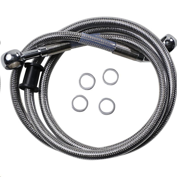 Drag Specialties 1741-5837 Standard Length Front Stainless Steel Brake Line Kit - Clear