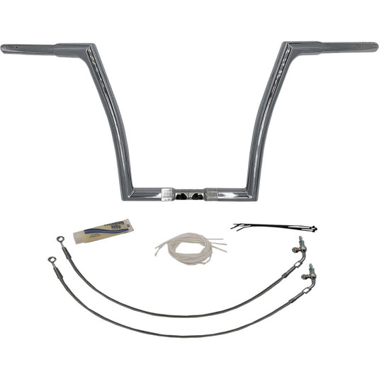 Fat Baggers, Inc. 709314 1-1/4in. EZ Install Handlebar Kit with Flat Top Handlebars - Chrome