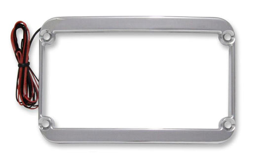 Klock Werks KWS-01-0089 License Plate Frame for 7.125in. Rear Fender - Chrome Lighted
