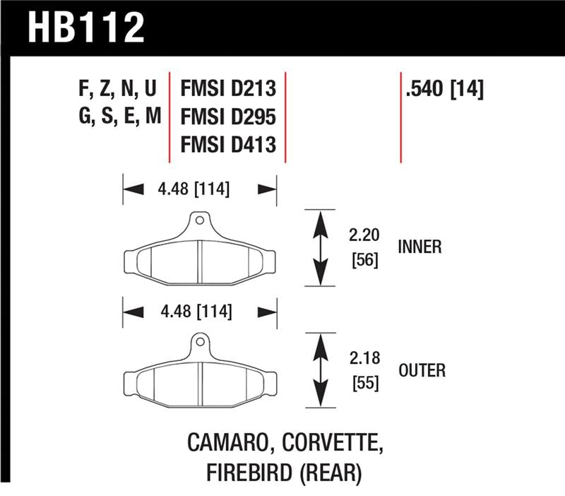 Load image into Gallery viewer, Hawk Performance HB112G.540 HAWK DTC-60 Brake Pad Sets
