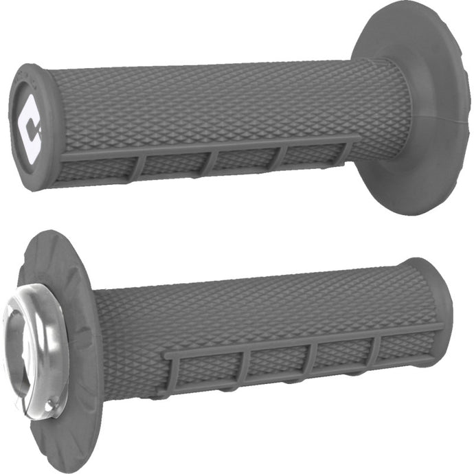 Odi J33HWH-S ATV MX Half Waffle V2 Lock on Grips - Graphite/Silver