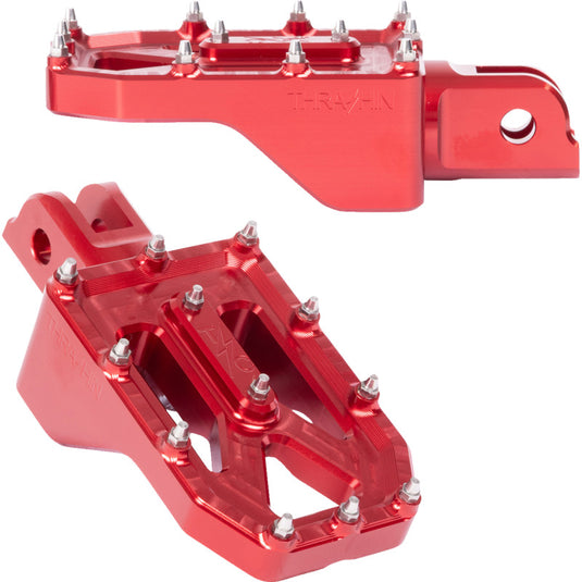 Thrashin Supply Company TSC-2022-2-SF Agressor Male-Mount Footpegs - Red - Front