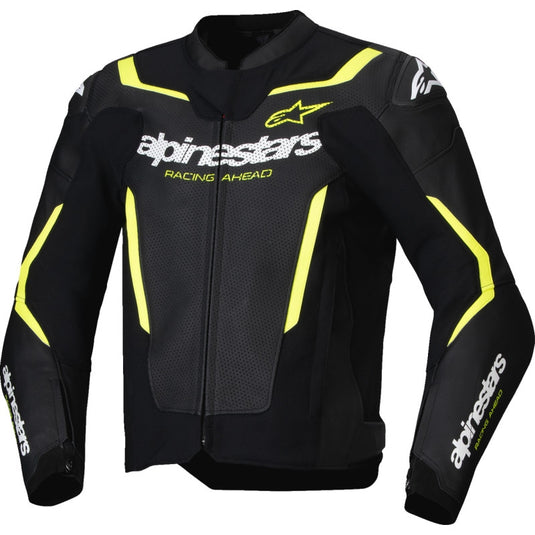 Alpinestars GP Force v2 Airflow Leather Jacket (44, Black/Yellow Fluo)