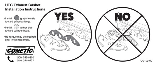 Cometic Gasket C15190HTG CG Exhaust Gaskets