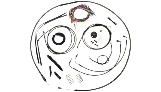 La Choppers LA-8157KT2-08M Complete Handlebar Cable/Brake & Clutch Line/Wire Kit - Midnight Braided