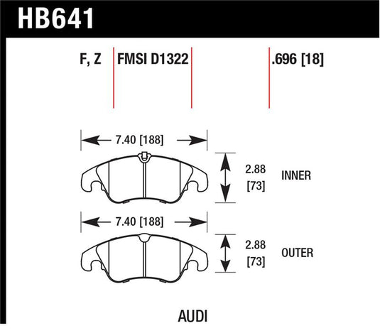 Hawk Performance HB641F.696 HAWK HPS Brake Pad Sets
