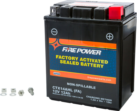 Fire Power CTX14AHL-BS(FA) Factory Activated Maintenance Free Sealed Battery